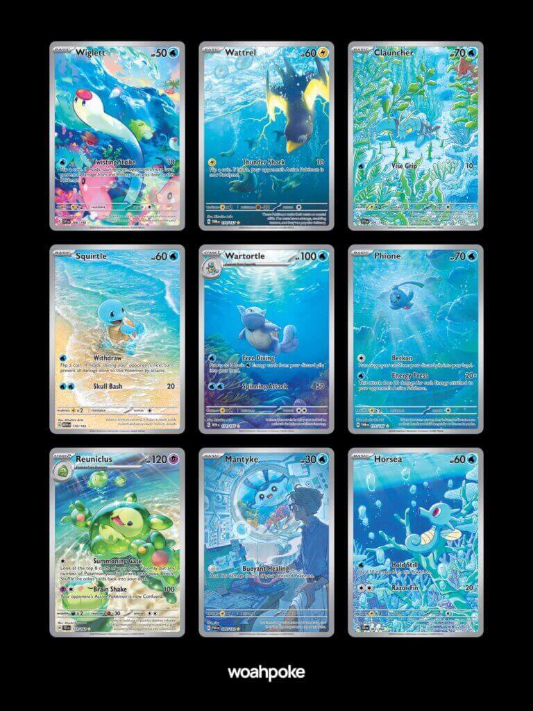 Ocean-Themed Binder Page for Pokémon