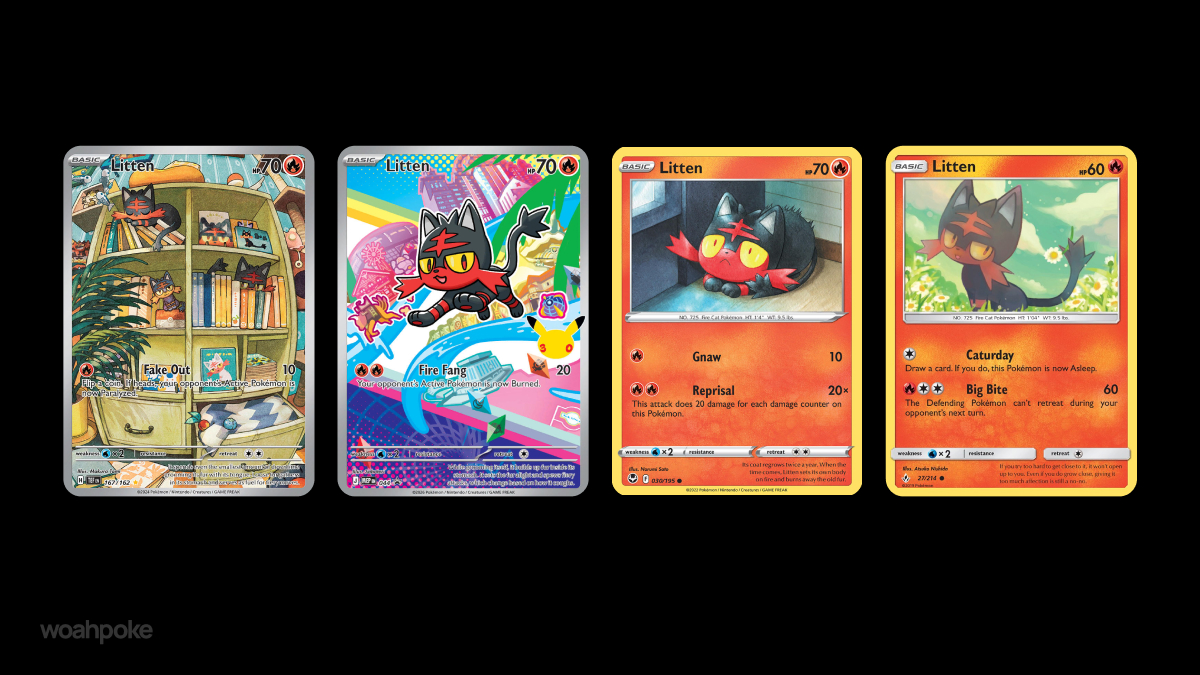 Litten Kitten Pokémon Cards