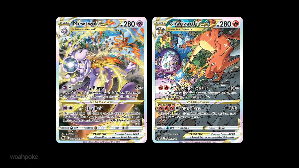 Mewtwo & Charizard Card