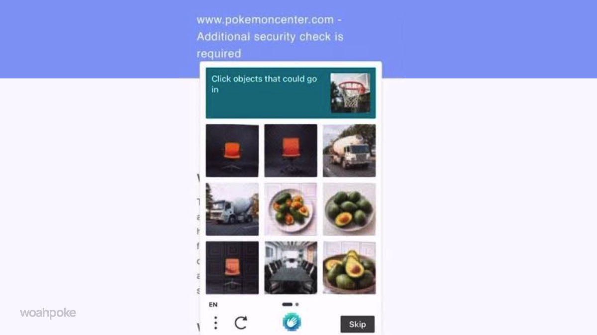 Pokémon Center CAPTCHA