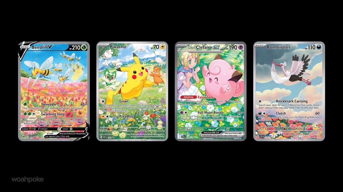 Pokémon Cards in Flower Fields