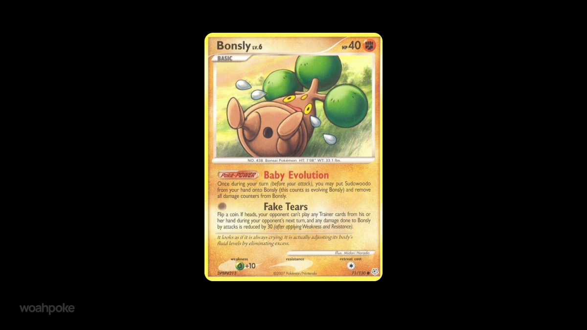 Funny Bonsly Pokemon Card