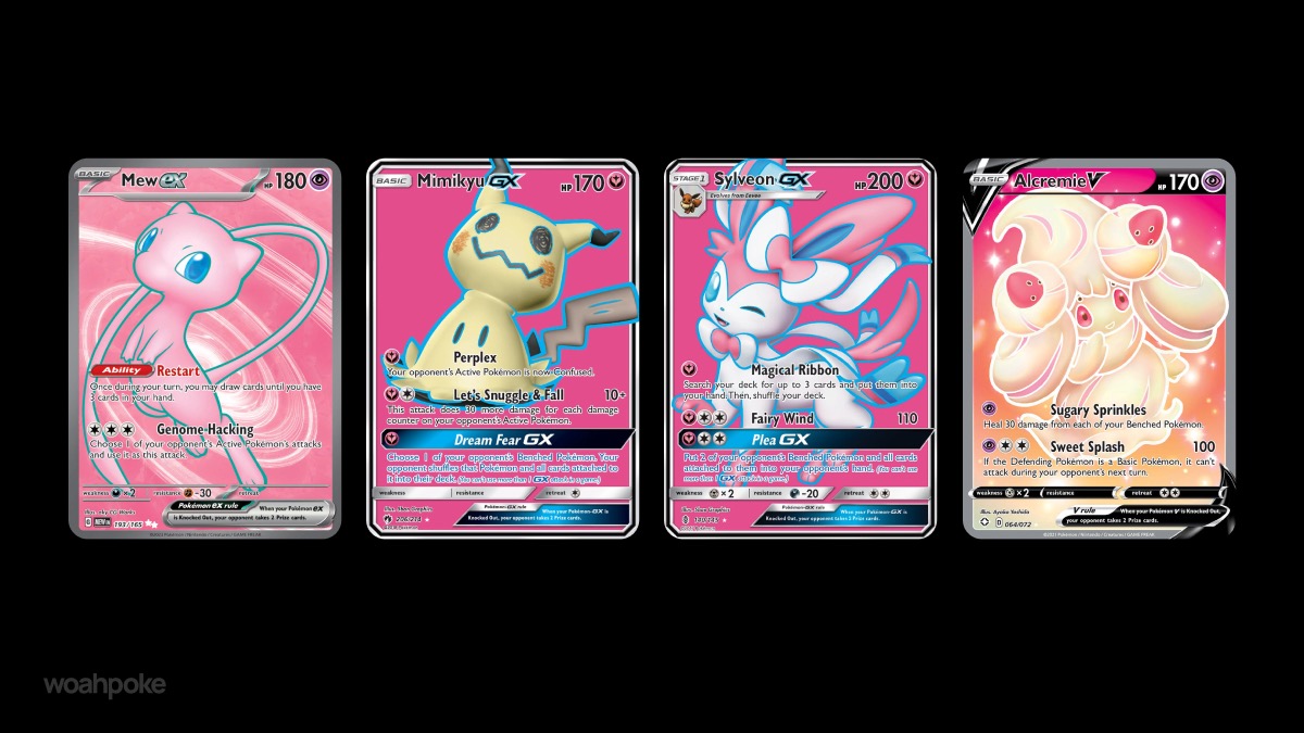 3D Art Pink Pokémon Cards