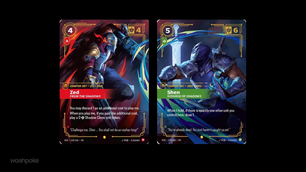Zed & Shen Connecting Art Riftbound Cards