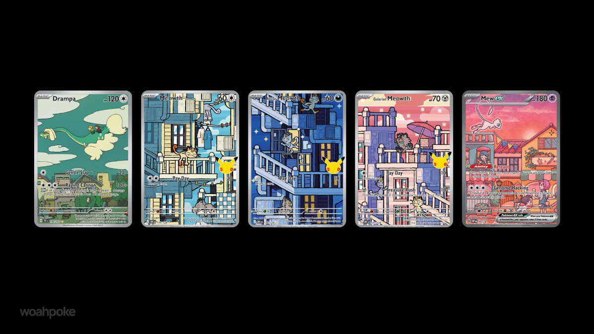 Side-Scrolling City Pokemon Cards