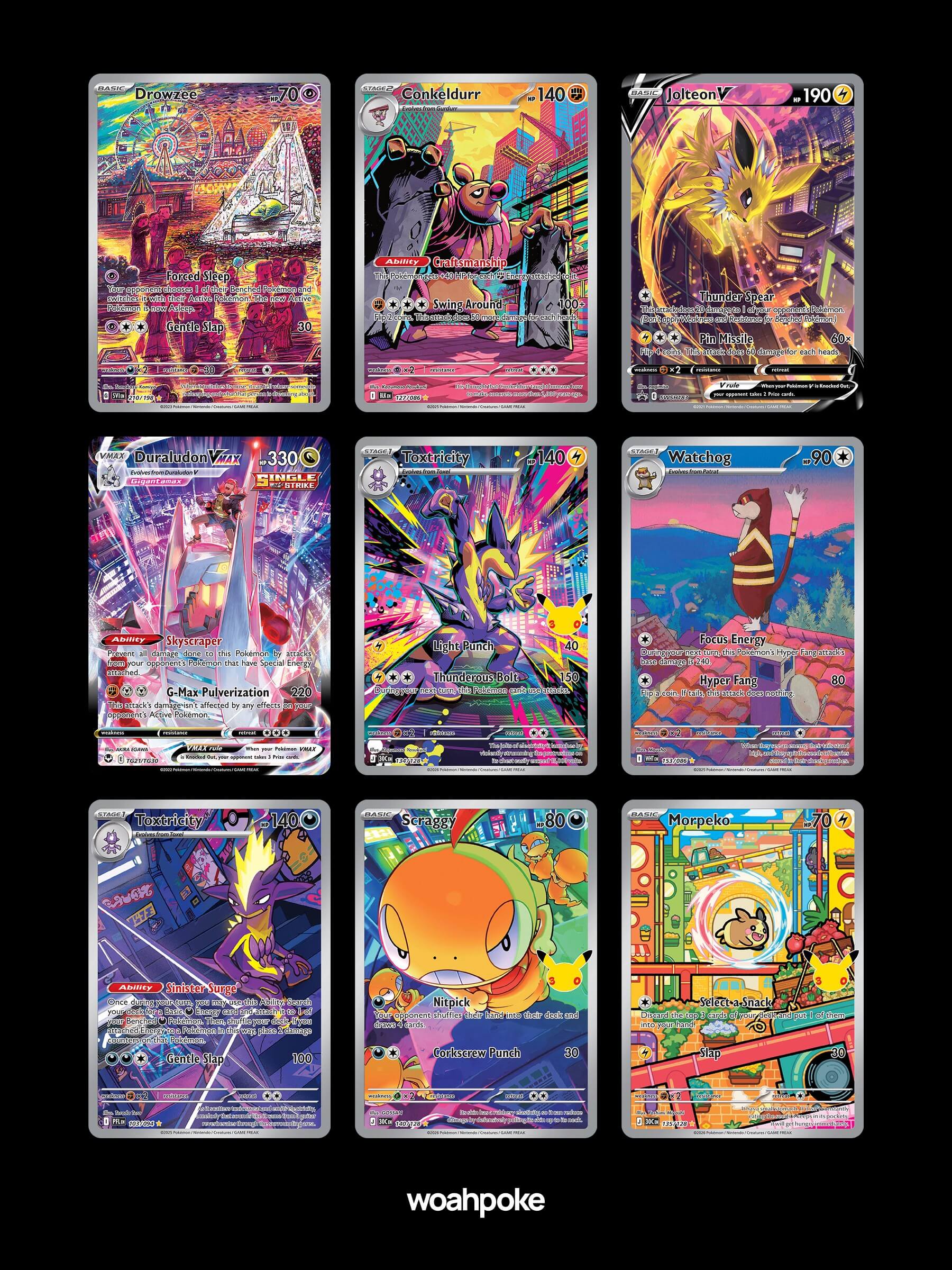 Vibrant & Colorful Urban Pokemon Cards