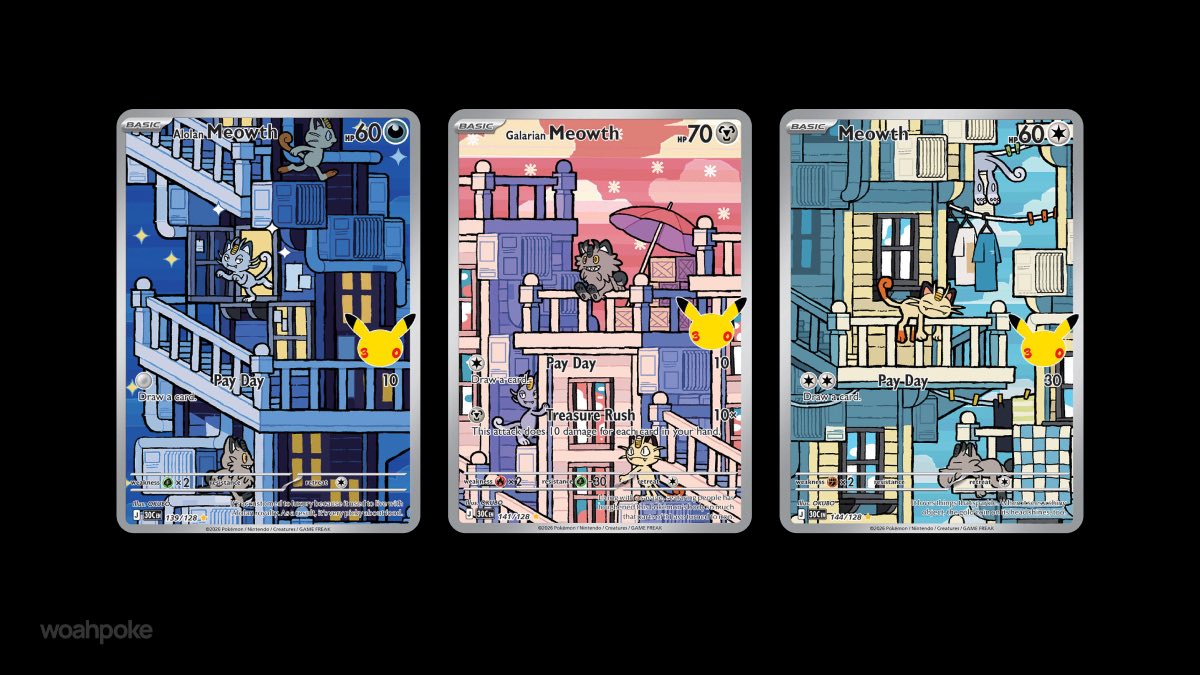 The 30th Celebration Meowths Connecting Cards