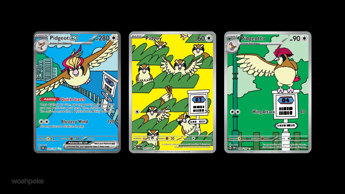 Pidgey, Pidgeotto & Pidgeot Cards That Go Together
