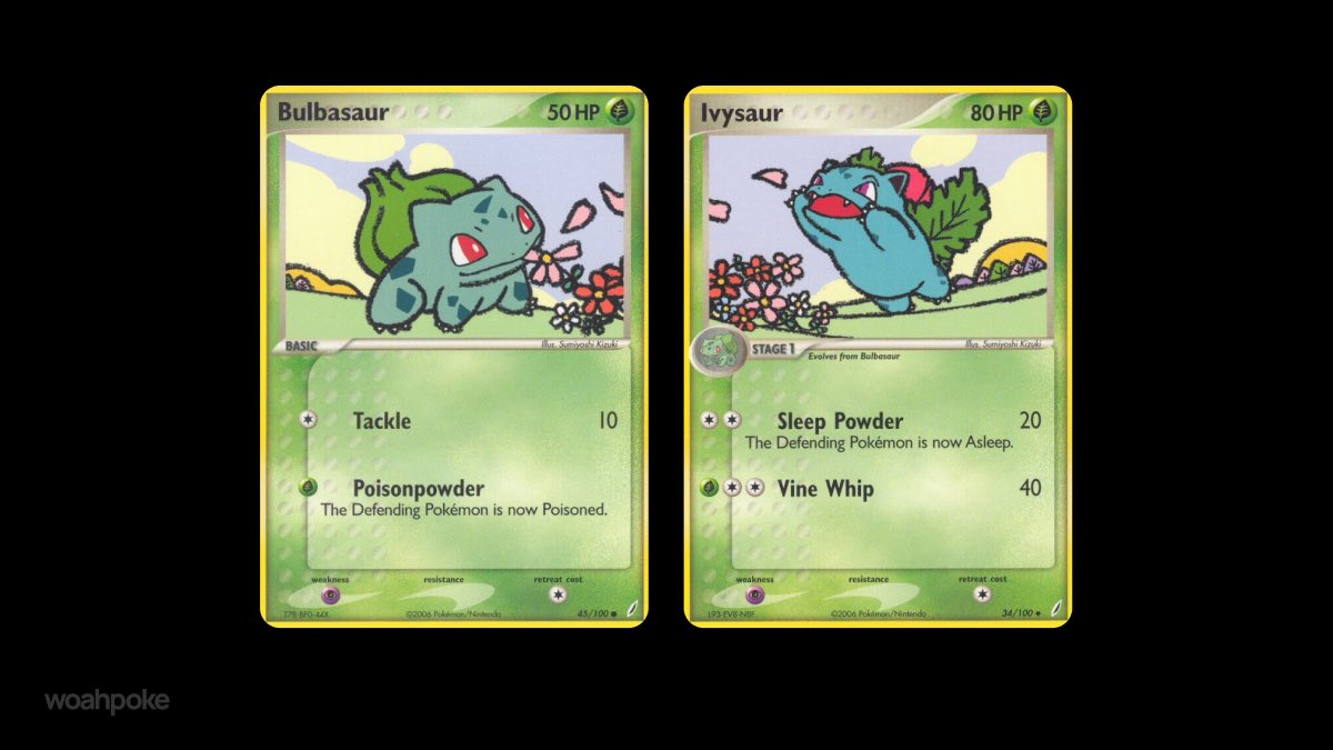 Bulbasaur & Ivysaur Cards Together