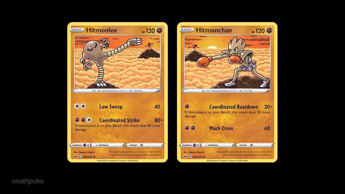 Hitmonlee & Hitmonchan Matching Cards