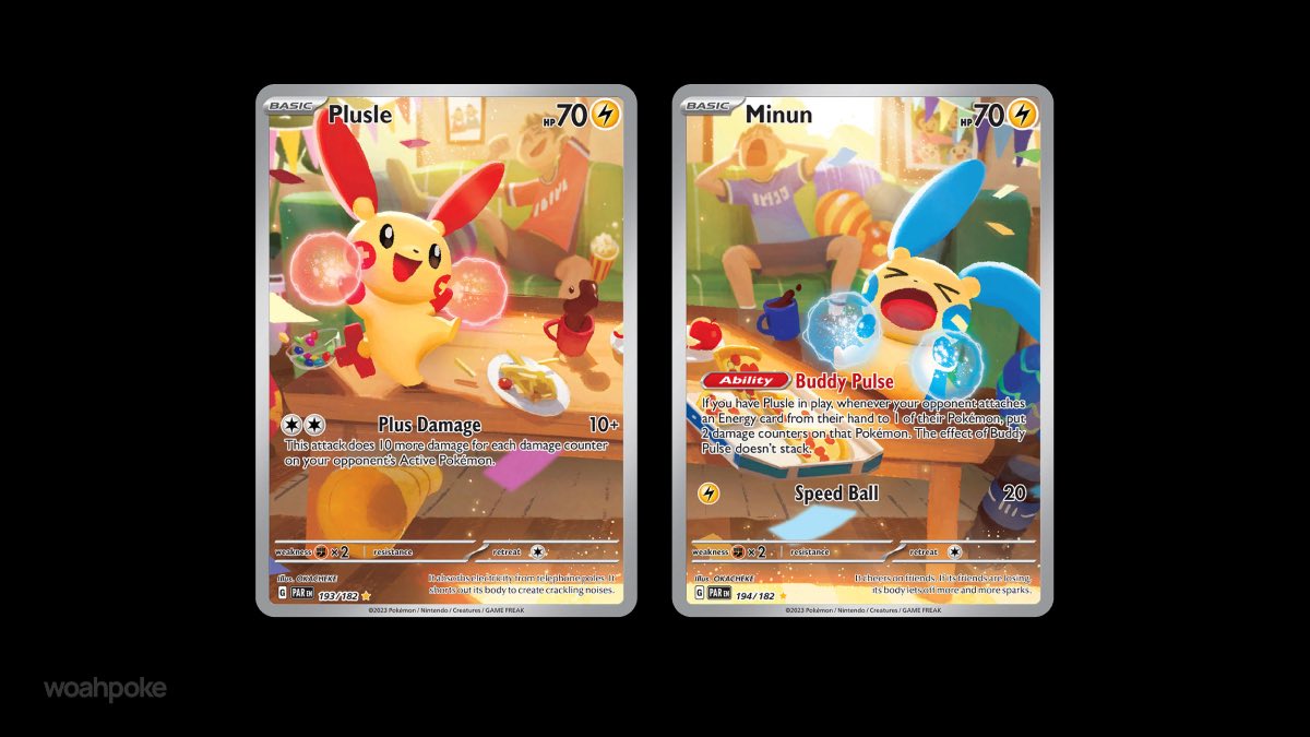 Cute Plusle & Minun Connecting Cards