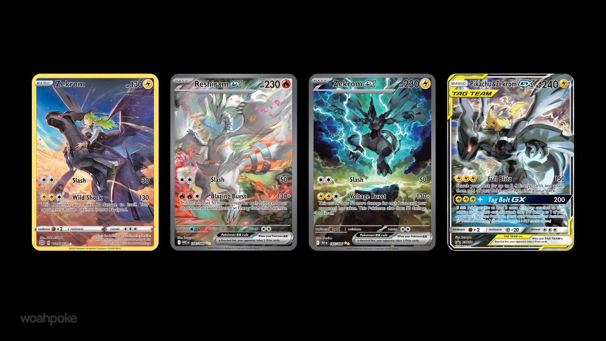 Reshiram & Zekrom Flying Cards