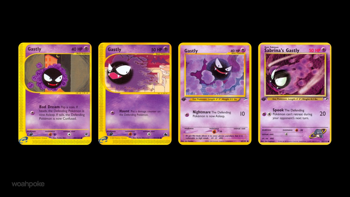 Vintage Gastly Pokémon Cards