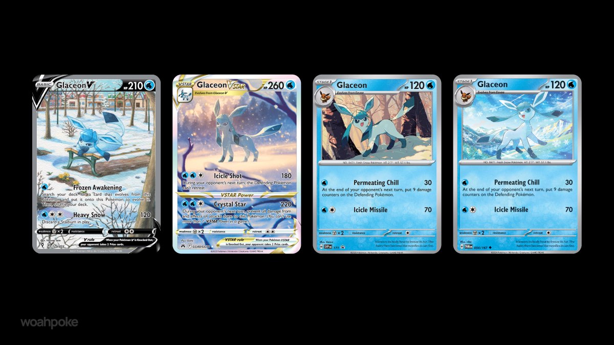 Glaceon Winter & Snow Cards