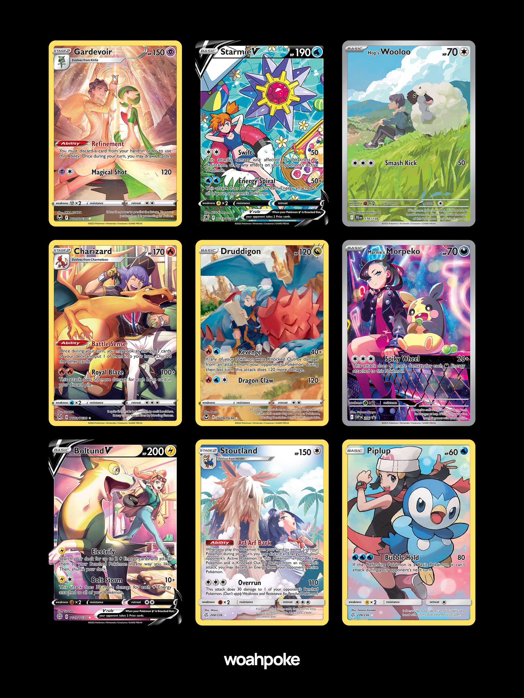 Pokémon Cards with Their Trainers