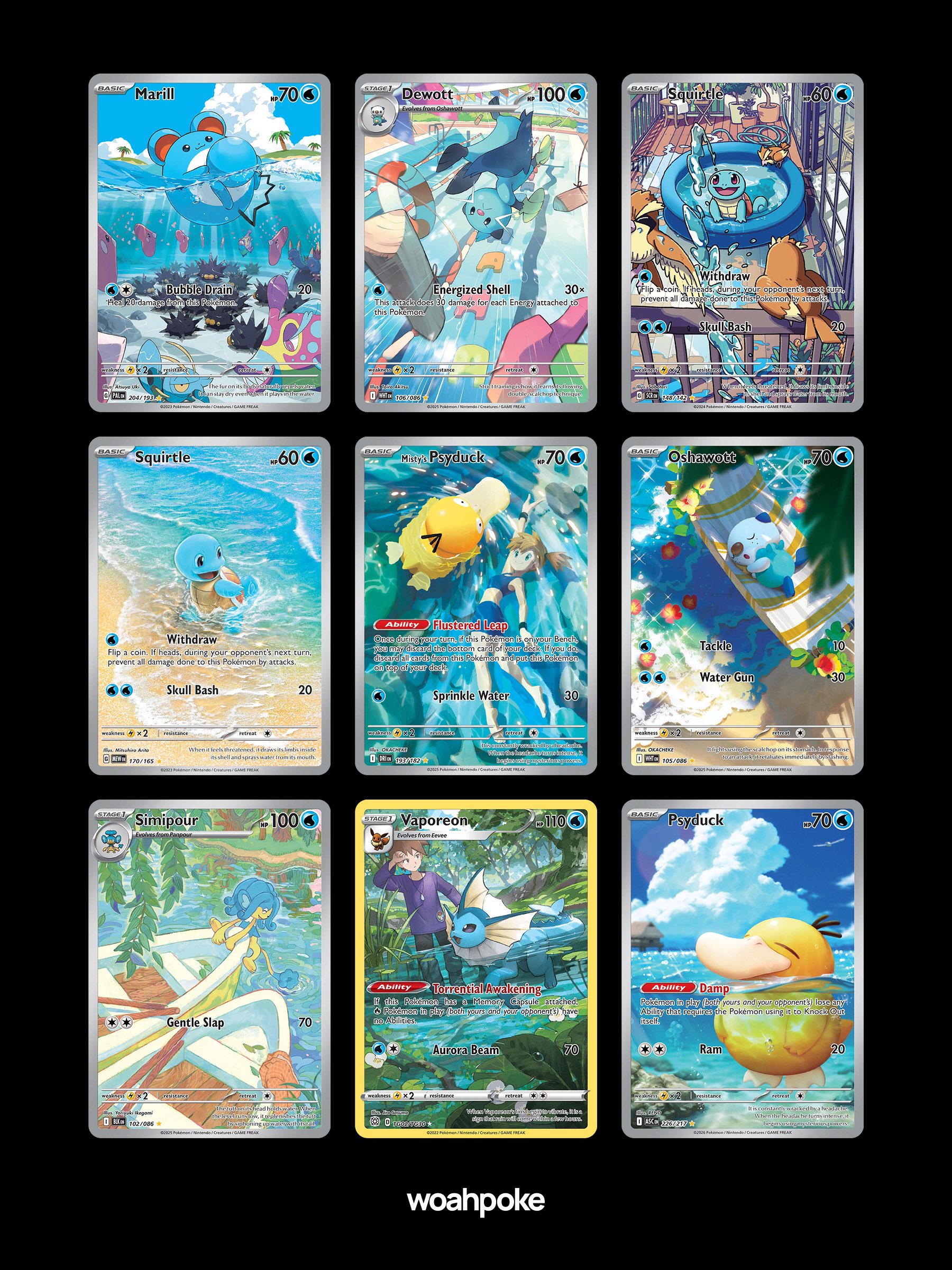 Swimming & Floating Pokémon Cards